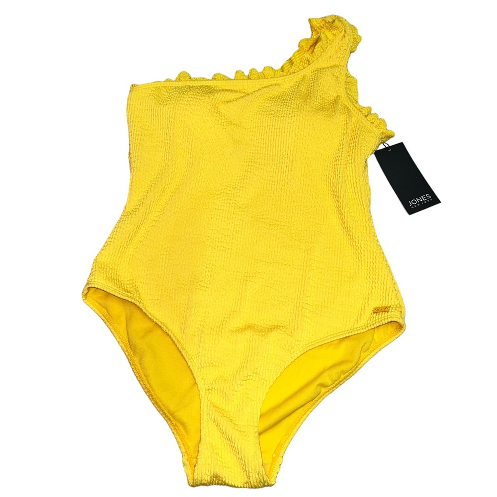 Jones New York Yellow One-Shoulder Swim One Piece, XL - Picture 1 of 8